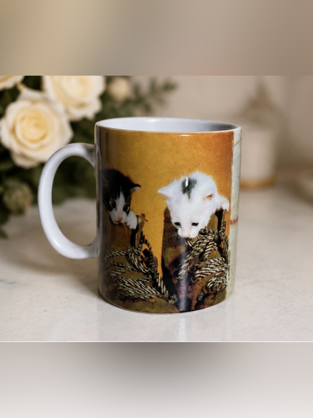 Cat coffee mug size small